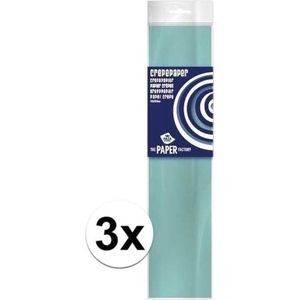 Crepe papier platte vellen - 3x - lichtblauw - 250 x 50 cm - Knutselen met papier - Knutselspullen