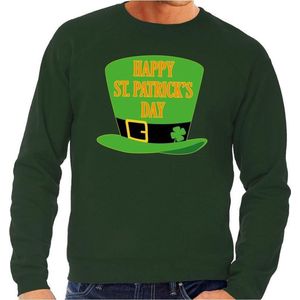 Happy St. Patricksday sweater groen heren