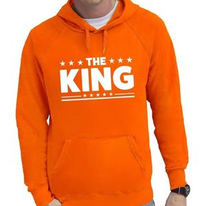 Oranje The King hoodie / hooded sweater heren - Oranje Koningsdag kleding