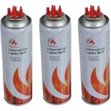 3x Aansteker gas / butaan gasfles 250 ml