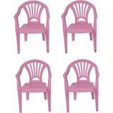 4x Kinderstoelen roze - tuinmeubels- stoelen voor kinderen