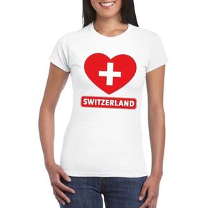 I love Zwitserland t-shirt wit dames