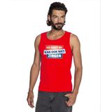 Bellatio Decorations - Mouwloos Shirt - Rood - Die Naast Mij Kan Ook Niet Zingen