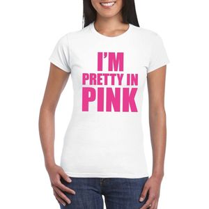 I am pretty in pink shirt wit voor dames