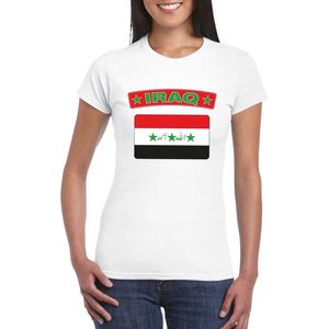 Irak t-shirt met Irakese vlag wit dames