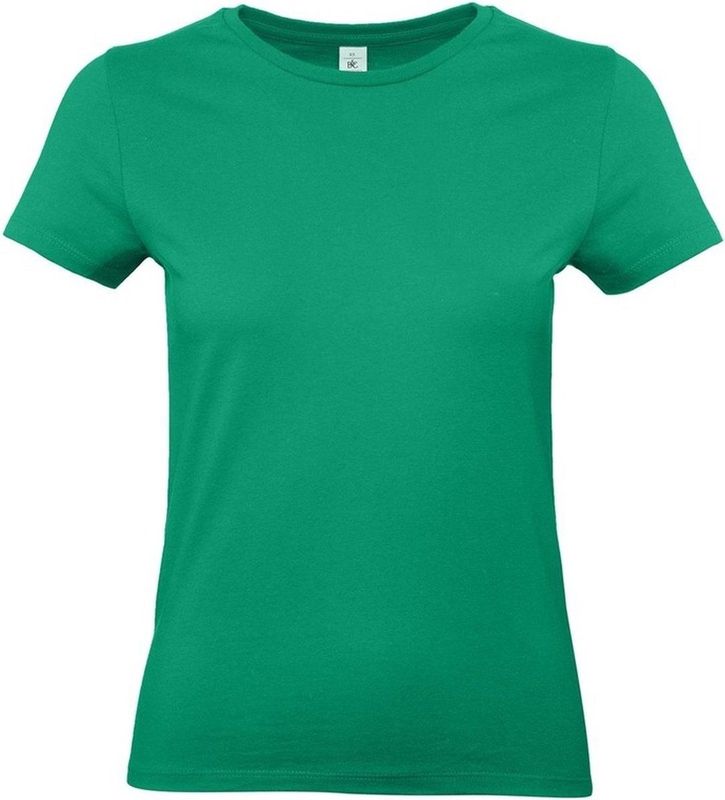 Basic dames t-shirt groen met ronde hals - Groene dameskleding casual shirts