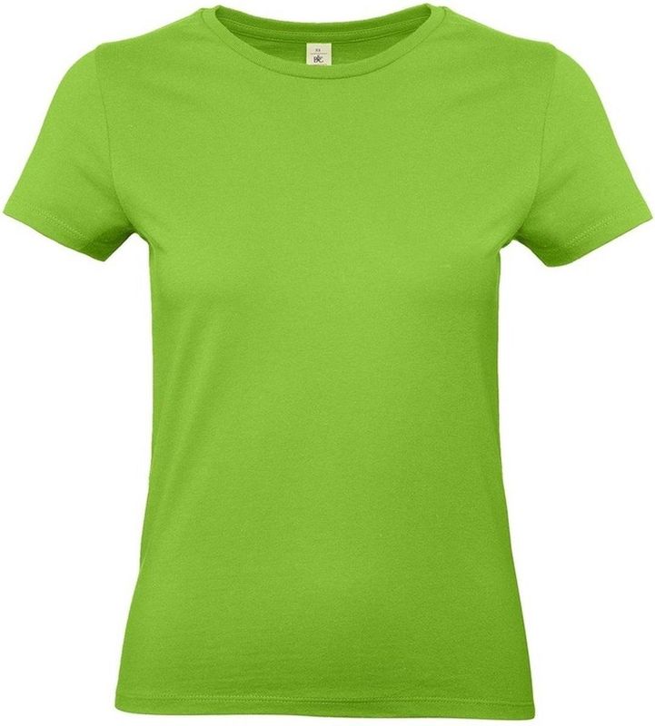 Basic dames t-shirt limegroen met ronde hals - Limegroene dameskleding casual shirts