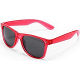 Rode retro model zonnebril UV400 bescherming dames/heren - Party Zonnebrillen