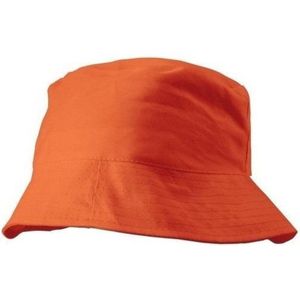 2x Oranje vissershoedje/zonnehoedje 57-58 cm - Oranje zomerhoeden voor volwassenen