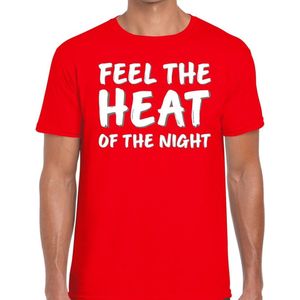Rood feest shirt - Feel te heat of the night voor heren