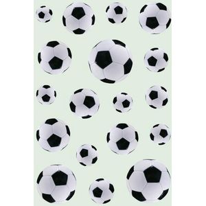 162x Zwart/witte voetbal stickers - kinderstickers - stickervellen - knutselspullen