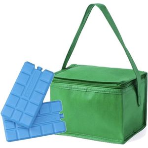 Kleine Mini Koeltas Groen Voor 6 Blikjes Inclusief 2 Koelelementen