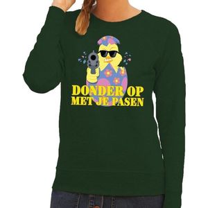 Fout paas sweater groen  donder op met je Pasen voor dames