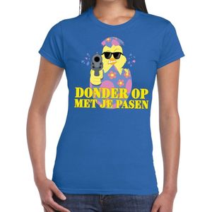 Fout Paas t-shirt blauw donder op met je Pasen voor dames - Pasen shirt