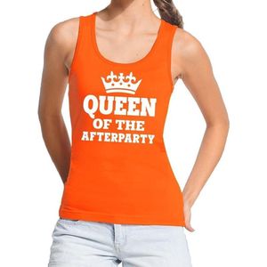 Oranje Queen of the afterparty tanktop / mouwloos shirt dames - Oranje Koningsdag kleding M