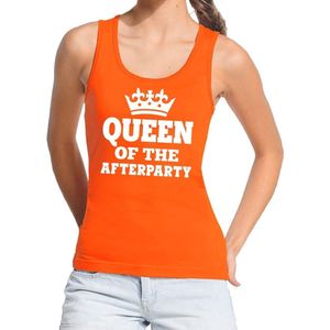 Oranje Queen of the afterparty tanktop mouwloos shirt dames - Oranje Koningsdag kleding