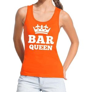 Oranje Bar Queen tanktop / mouwloos shirt dames - Oranje Koningsdag kleding M