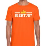 Oranje Biertje en kroon shirt heren - Oranje Koningsdagkleding