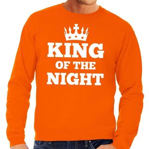 Oranje King of the night sweater heren - Oranje Koningsdag kleding