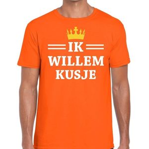 Oranje Ik Willem kusje t-shirt heren - Oranje Koningsdag kleding