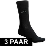 3x paar Zwarte heren/dames sokken maat 35-38 - Voordelige basic sokken