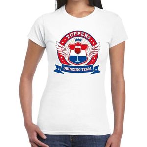 Wit Toppers drinking team t-shirt t-shirt wit dames - Toppers 2019 kleding