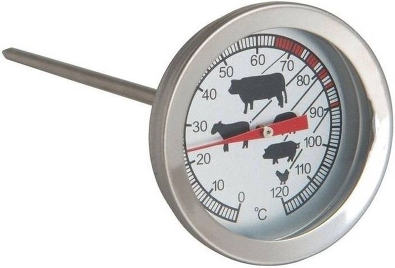 Analoge vleesthermometer / keuken thermometer RVS - 12,5 cm