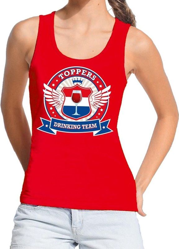 Bellatio Decorations - Toppers Drinking Team - Tanktop - Rood - Mouwloos Shirt