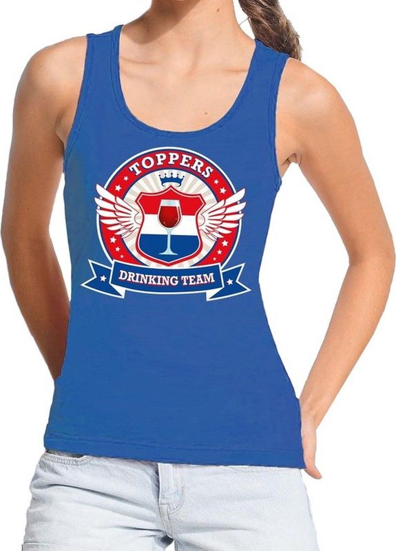 Bellatio Decorations - Toppers Drinking Team - Tanktop - Blauw - Katoen