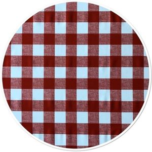 Buiten Tafelkleed/Tafelzeil Boeren Ruit Rood 160 cm Rond
