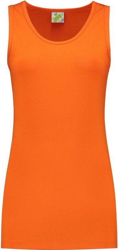 Lemon & Soda - Casual Tanktop - Oranje - Katoen - Extra Lange Lengte