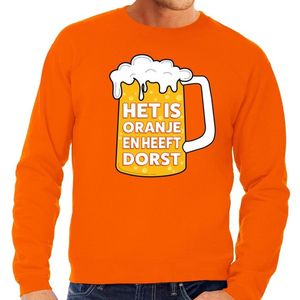 Bellatio Decorations - Het is Oranje en Heeft Dorst - Trui - Oranje - Heren