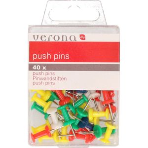 Punaises - 40x Stuks - Multi-kleur - Voor Prikbord/Memobord