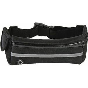 Heuptasje/buideltasje zwart met vakje voor mobiel 36 cm - Heuptassen/fanny packs voor onderweg