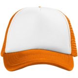Truckers cap/pet oranje/wit voor volwassenen - Koningsdag / Oranje supporters feestartikelen