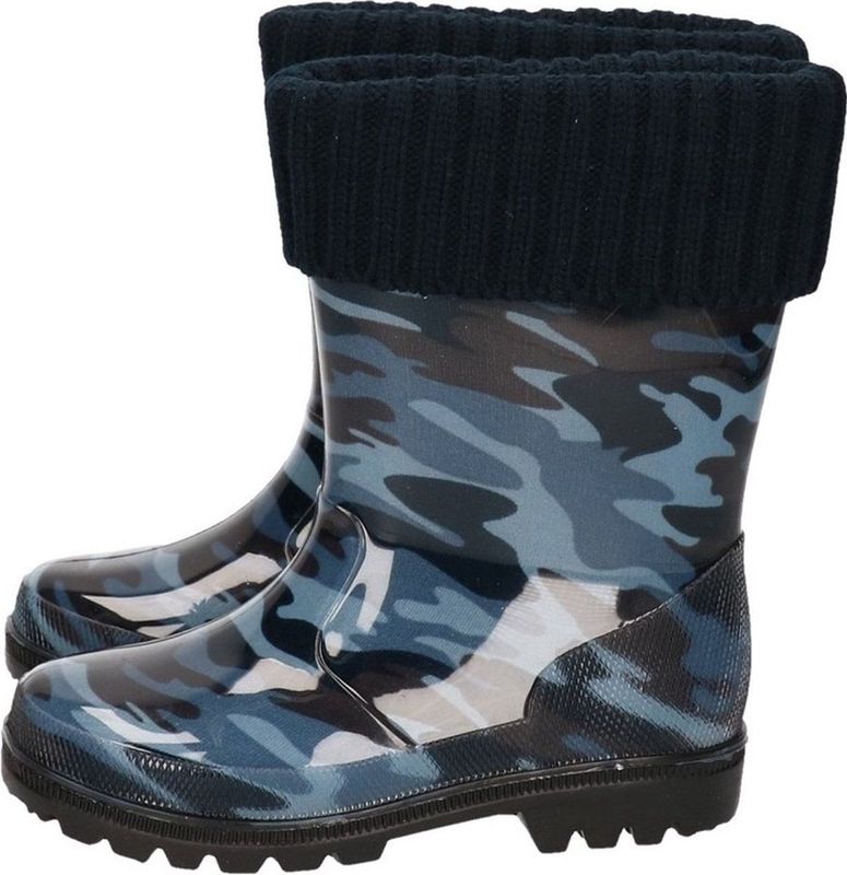 Kleuter - Kinder Regenlaarzen - Blauw - Camouflage Print - Rubber
