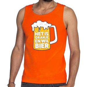 Oranje Het is oranje en wil bier tanktop/mouwloos shirt heren