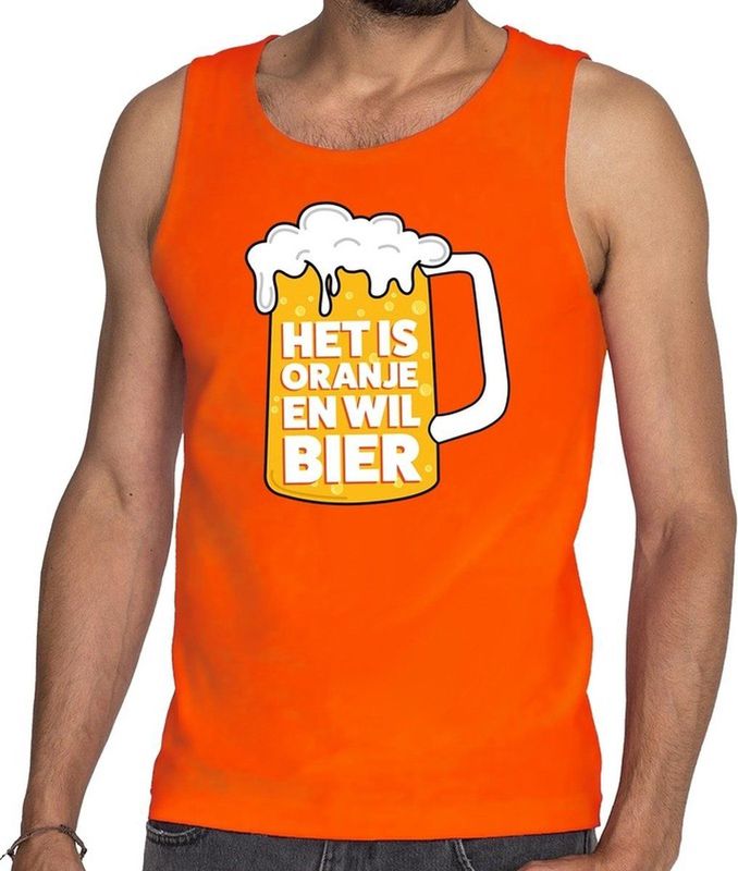 Bellatio Decorations - Tanktop - Oranje - Katoen