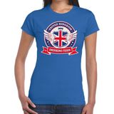 Blauw United Kingdom drinking team t-shirt t-shirt blauw dames - Engeland kleding
