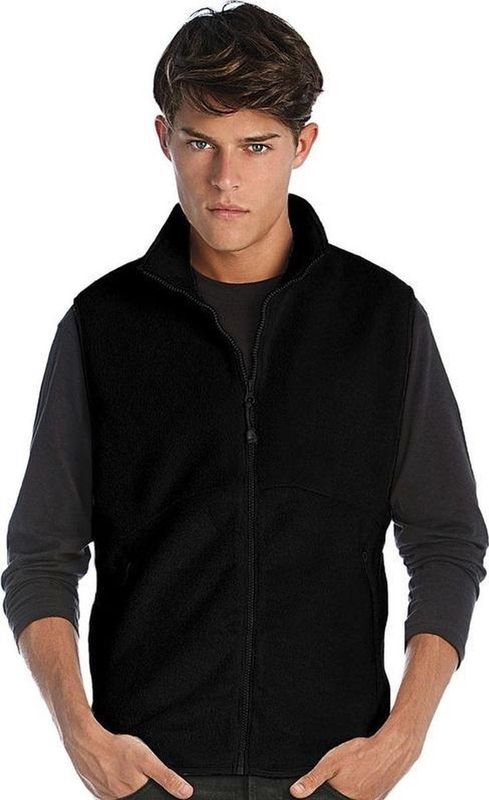 Fleece casual bodywarmer zwart voor heren - Outdoorkleding wandelen/zeilen - Mouwloze vesten