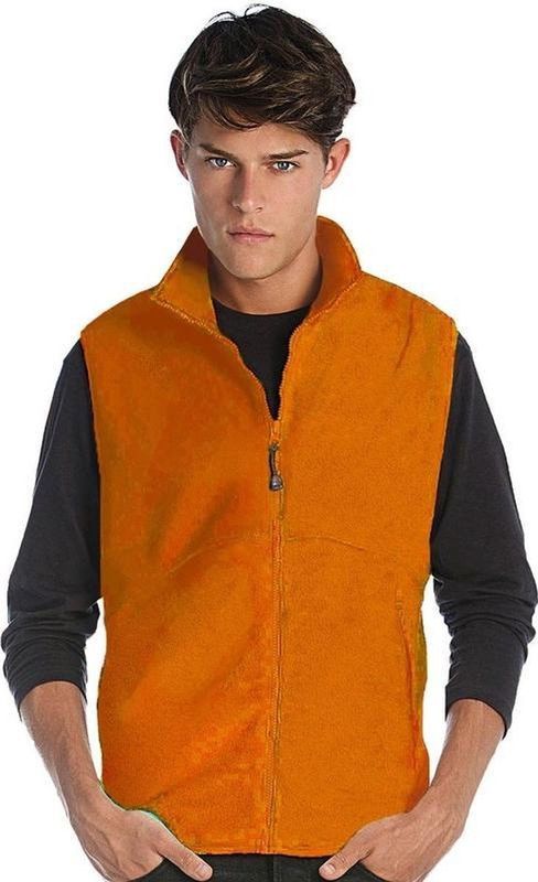 Fleece - Casual Bodywarmer - Oranje - 100% Polyester - Ruimvallend