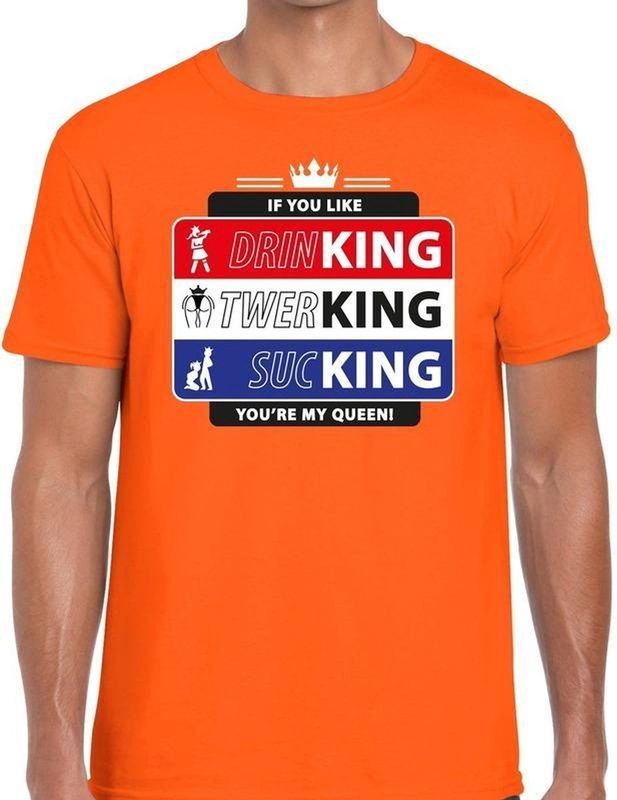 Oranje Kingsday If you like - T-shirt voor heren - Koningsdag kleding