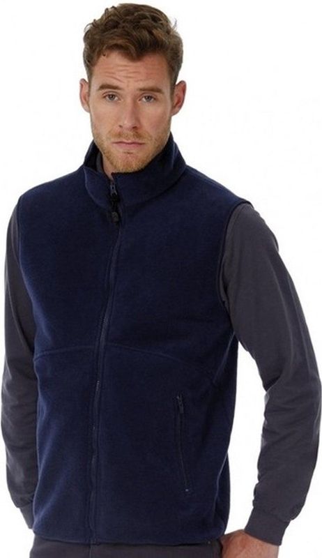 B&C - Fleece Casual Bodywarmer - Donkerblauw - Mouwloos Vest