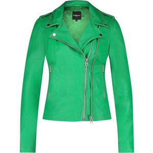 Goosecraft - Biker Jack - Groen - Schapenleer - Polyester Voering