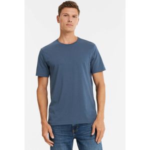 anytime - T-shirt - Navy - Katoen - Ronde Hals - Korte Mouwen