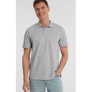 anytime - Piqué Polo - Lichtgrijs - Katoen - Korte Mouwen - Relaxed Fit