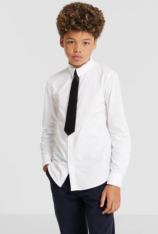 Anytime Overhemd met Stropdas Wit