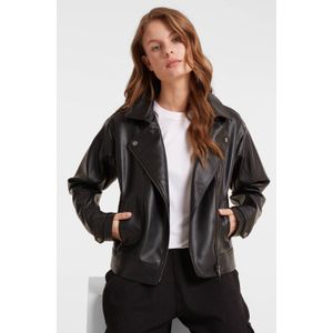 Anytime Imitatieleren Bikerjack Zwart