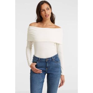 Anytime - Off Shoulder Top - Wit - Lange Mouwen