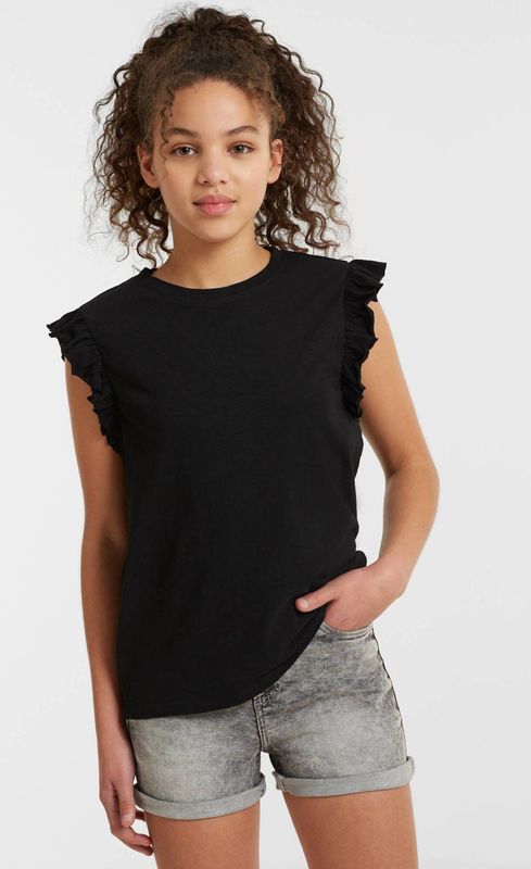 anytime - T-shirt - Zacht Katoen - Ronde Hals - Meisjes